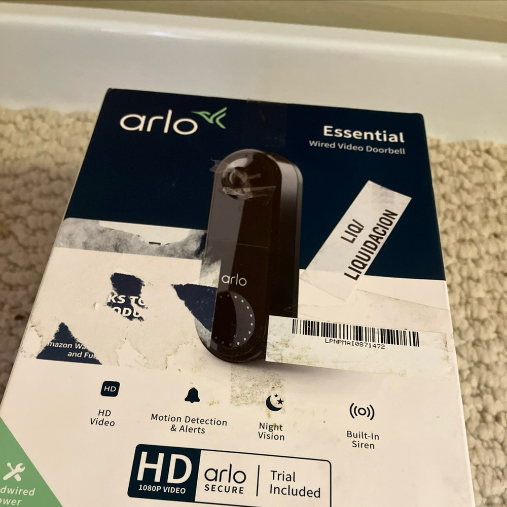 Arlo doorbell camera parts only wired not test sold as is